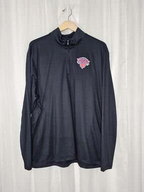 Antigua NBA New York Knicks Black Quarter-Zip Pullover XL NEW